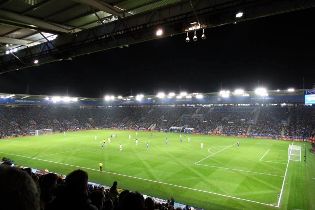 Le terrain de Leicester City, entretenus avec des tondeuses hélicoïdales
